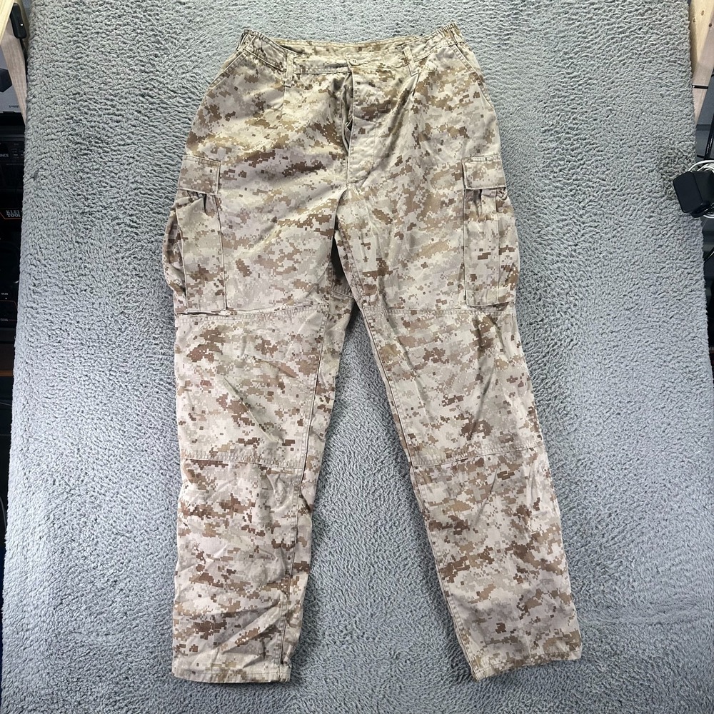 US Army Pant Mens L(32x34) Beige Desert MARPAT Camo MCCUU Cargo Straight Uniform